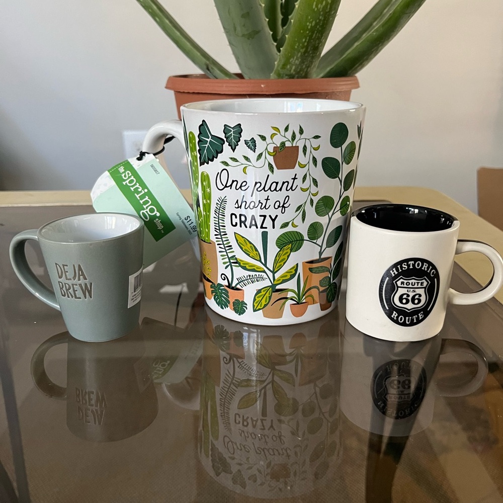 Mug Set - Green, White, Black